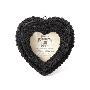 Alchemy Gothic SA21 Small Black Rose Heart Photo Frame Valentine’s Day Gift - Picture 1 of 2