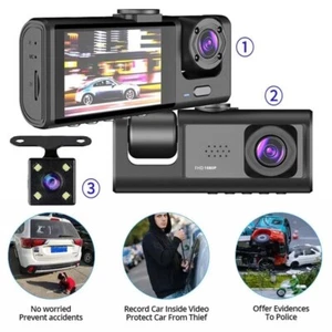 Caméra Dashcam 1080P 3 Lentilles DVR Voiture Boucle Vision Nocturne IPS Écran 2" - Bild 1 von 7