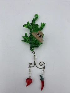 OOAK mundgeblasener Glaskaktus mit heißem Pfeffer Ornament Western Dekor 7 Zoll - Bild 1 von 8