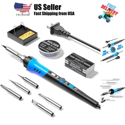 Soldering Iron Kit, 60W gun with Ceramic Heater, 9-in-1 solder kit tool, Adju... - Image 1 of 4
