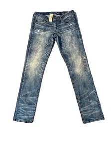 Pantalones de mezclilla súper ajustados de tiro bajo al tobillo talla 12 estampados American Eagle nuevos con etiquetas - Imagen 1 de 14