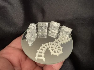 Vtg Swarovski Crystal Figurine 4 Pc Set Mini Train, Mirror Locomotive Swan Logo - Picture 1 of 9