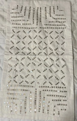 West Elm Boho Pillow cover Sequins, Abstract design 12”x21” - Image 1 of 3