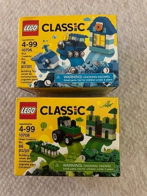 2 NEW LEGO CLASSIC Green  Blue Creativity Boxes 10706, 10708 - Image 1 of 2