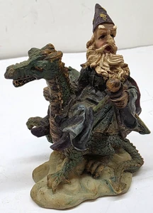 Vintage Figur Zauberer mit Stab reitend Drache - Bild 1 von 9