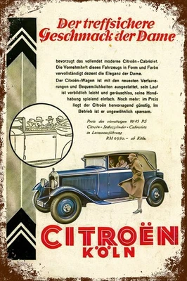 Retro Blechschild CITROEN KÖLN COLOGNE 30 x 20 cm Metallschild Auto Car (3832)