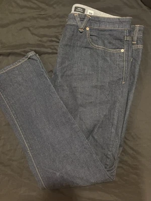 Volcom Men's Vorta Form Slim Straight Leg Dark Washed Denim Blue Jeans 38/33 - Image 1 of 3