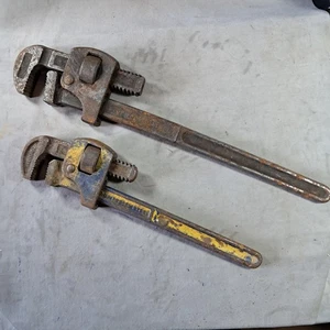 Vintage Record Adjustable Pipe Wrench x2, 18" & 14" - Picture 1 of 6