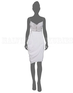 NARCISO RODRIGUEZ DRESS WHITE SILK SEQUIN EMBELLISHED BUST $2,795 IT 40 US 4 - Picture 1 of 10