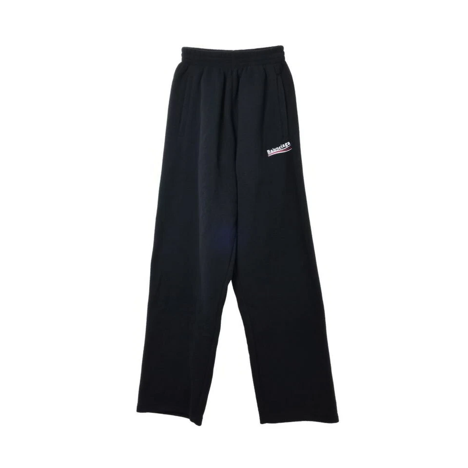 BALENCIAGA 744513 logo embroidered fleece pants XXS black Used F/S from Japan - Изображение 1 из 4