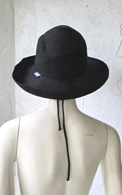Wallaroo Hat Company Sydney Negro Ala Ancha Embalable Sombrero para el Sol Talla Única Ajustable Foto 1 de 4