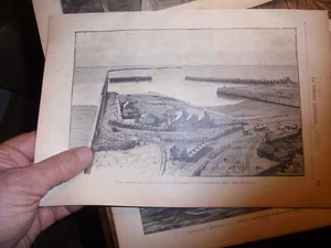 Travaux en Eau Profonde du Port de Boulogne sur Mer La Science Illustrée 1888   - Picture 1 of 2