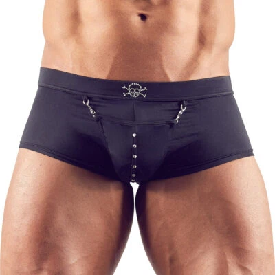 Sexy Herren Pants M-XXL schwarz Push Up offener Beutel Nieten Boxer "Pirate" - Bild 1 von 4