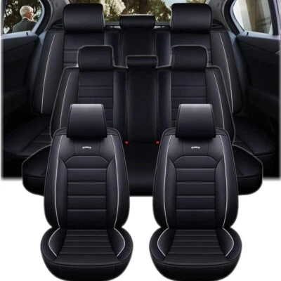 For Toyota Camry Full Set PU Leather Car 5 Seat Covers Cushion Protector Pad Mat - Image 1 of 4