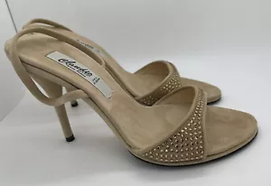 Vero Cuoio Damenschuhe beige Wildleder Kristall Größe 38 Italien (US 7,5) Einzelhandel 420 $ - Bild 1 von 6
