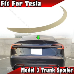 2024-2025 Fits Tesla Model 3 4D Sedan OE Type Rear Trunk Spoiler Wing Unpainted - Picture 1 of 5