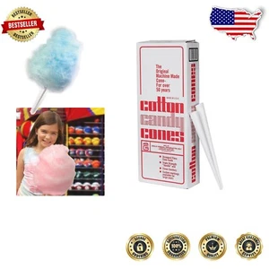 Eco-Friendly 1000 Cotton Candy Cones - Heavy-Duty & Plain for Customization - Picture 1 of 4