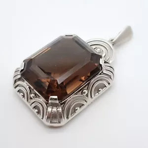 Art Deco Argento Ciondolo Con Rauch Quarzo - (228) - Foto 1 di 16
