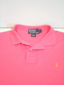 Ralph Lauren Men's Shirt Size Large Pink Heather Short Sleeve Polo Top w/ Pony