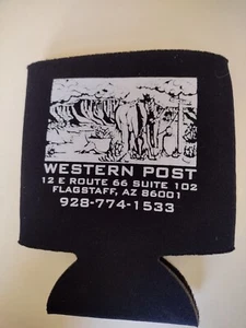 New Western Post Flagstaff - THE POST LIVES 12oz Can Insulator - Black Neoprene - Picture 1 of 2