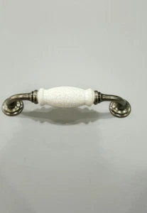 1 X RETRO STYLE CERAMIC CRACK CABINET KITCHEN DRAWER CUPBOARD DOOR PULL HANDLE - Picture 1 of 7