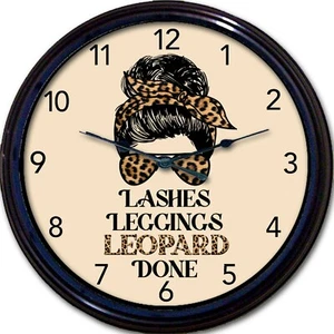 "Mamá pestañas Leggings Leopardo Día de la Madre Reloj de Pared Madre Mamá Nuevo 10" - Imagen 1 de 1