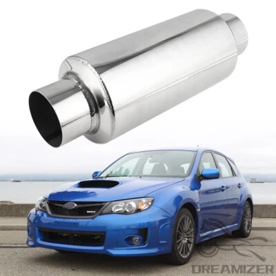 2.5" In/Out 12" L Exhaust Muffler Resonator For Subaru Impreza WRX STI Forester - Image 1 of 4