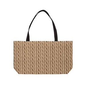 Weekender-Tasche mit Zopfmuster, hellbraun – kuscheliger Look, Zero Bulk, Moms Weekender - Bild 1 von 4