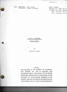 J.O.E. & THE COLONEL television script reproduction PILOT (Humanoid Defender) - Picture 1 of 1