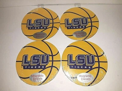 LSU Tigers NCAA Magnetic Basketball Decal ( Set of 4 )     - Image 1 of 4