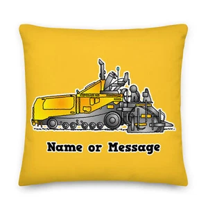 Asphalt Paver Pillow Cushion. Custom Construction, Heavy Machinery Decor P003 - Picture 1 of 6