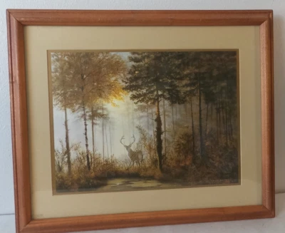 Gerald Coulson "Тихий лес" Buck печати, в рамке на 22" x 18,5 - Изображение 1 из 4