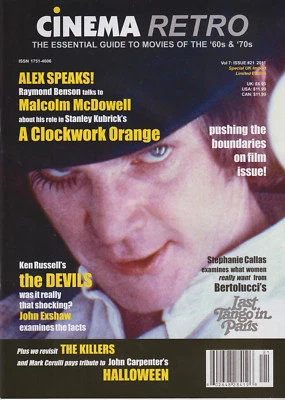 CINEMA RETRO ISSUE #21 A CLOCKWORK ORANGE MALCOLM MCDOWELL EXCLUSIVE INTERVIEW - Image 1 of 4