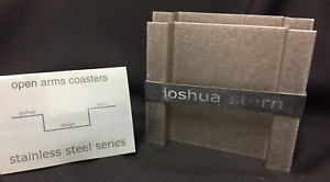 Stainless Steel Couch Chair Arm Coasters set of 4 Joshua Stern Design NEW TAGS