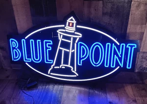 Letrero iluminado LED Blue Point Brewery Company 2014 28" X 16" X 2" probado leer - Imagen 1 de 18