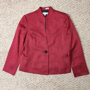 Jones Studio Separates Damen Blazer Gr. 12 Rot Strukturiert Einknopf Sakko - Bild 1 von 14