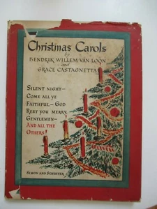 Grace Castagnetta Hendrik Willem Van Loon CHRISTMAS CAROLS 1937 Simon & Shuster - Picture 1 of 12