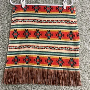 Falda Vaquera Justicia Mujer Mediana Tribal Estampado Suroeste Forrada Informal - Imagen 1 de 9