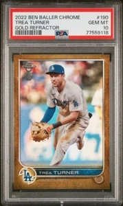 2022 Ben Baller Chrome Trea Turner Gold Refractor PSA 10 Gem Mint 46/50 - Picture 1 of 3