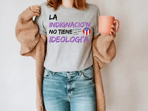 Puerto Rico t-shirt, La Indignacion No Tiene Ideologia, Yo Soy Boricua T-shirt - Picture 1 of 21