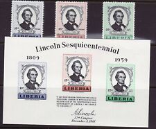 Liberia # 385-86a C122 MNH Complete 1959 Lincoln Issue.
