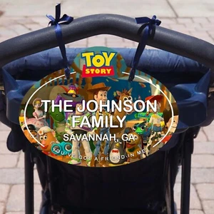 Custom Disney Stroller & Scooter Name Tag - Personalized Family ID Sign Parks - Picture 1 of 12