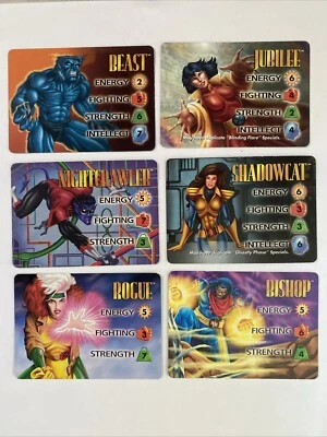 (6) 1995 MARVEL OVERPOWER COLLECTABLE CARD GAME "CHARACTER CARDS" No Doubles - Image 1 of 4