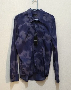 Camisa Emporio Armani XXL Abotonada Manga Larga Azul Con Etiquetas - Imagen 1 de 7