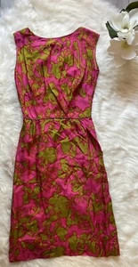 Stampa floreale psichedelica vintage Lauhala 1950-1960 hawaiana audace/luminosa/resort S - Foto 1 di 6