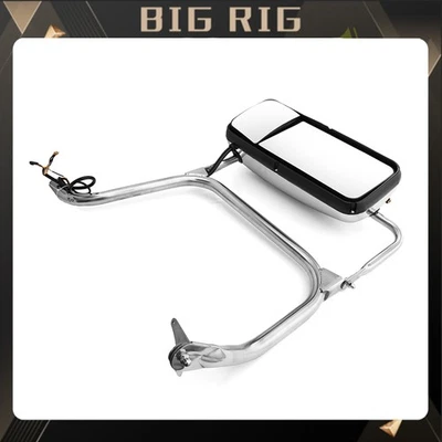 Espejo de puerta lateral cromado con calefacción para Peterbilt 382 384 385 386 389 lado del conductor Foto 1 de 4