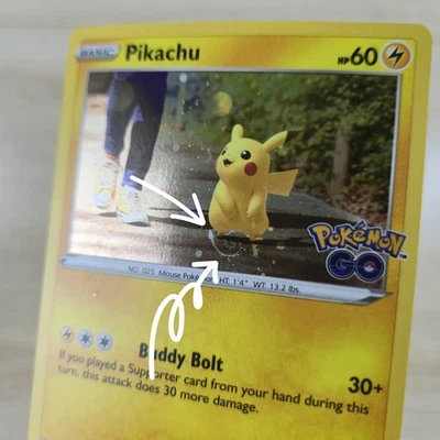 PERFECT WHOLE FART SWIRL 🌀💫 MP Pikachu 027/078 Pokemon Go Cosmos Promo Card - Image 1 of 4