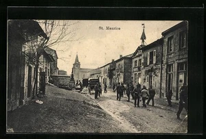CPA St. Maurice, Strasse avec des soldats - Bild 1 von 2