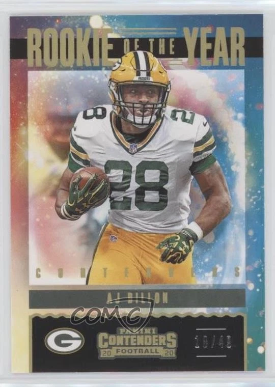 2020 Panini Contenders Rookie of the Year Gold /49 AJ Dillon #RY-AJD RC - Image 1 of 2