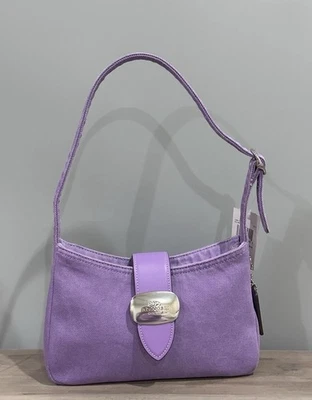 COACH CBR14 Eliza Shoulder Bag Denim & Smooth Leather Silver/Iris Light Purple - Image 1 of 4